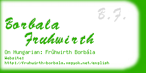 borbala fruhwirth business card