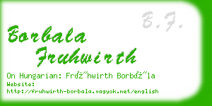 borbala fruhwirth business card